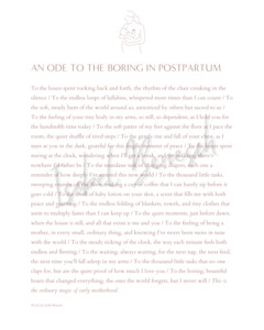 An Ode to the Boring in Postpartum -  8x10 Digital Download Printable Poem