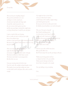 "To My Baby" - A Printable Letter for Your Baby’s Keepsake - 8x10 Printable Poem