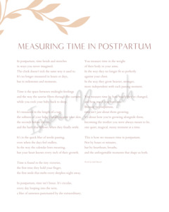 Printable Poems: Measuring Time in Postpartum - 8x10 Printable Poem