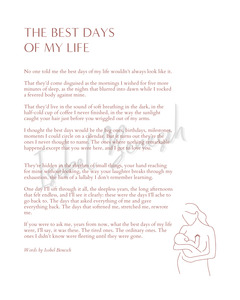 Printable Poems: The Best Days of My Life - 8x10 Digital Download Printable Poem for Early Motherhood