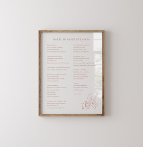 Printable Poems: Where My Heart Lives Now_8x10 Art Print_Digital Download