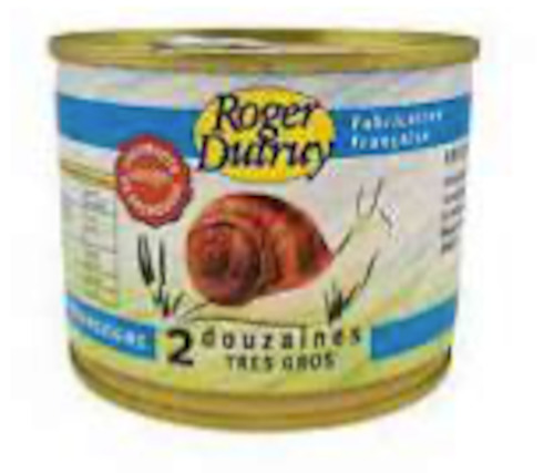 Preserves: Snails - Roger Dutry, Helix Pomatia Linne  Burgundy Snail Meat 10 dz per can 7oz