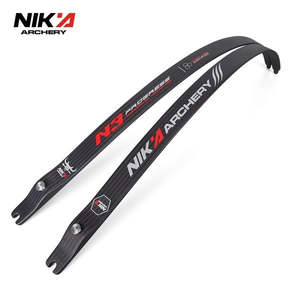 Recurve Bow Limbs: NIKA ARCHERY - New Logo N3 Progress Series BLACK 55% Carbon Fiber Limbs (NIKA N3 - 弓片)