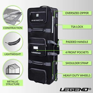 Compound Bow Bag And Bow Case: Legend - Everest Compound Bow Case with wheels - Airline Approved (40" or 44")