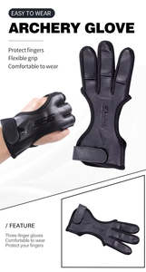 Finger Tabs Barebow: SPG - Archery Leather Glove Finger Guard - 3 Finger