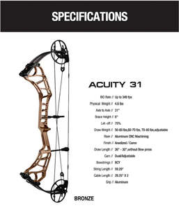 Topoint - ACUITY 31" Compound Bow (2 weeks delivery)