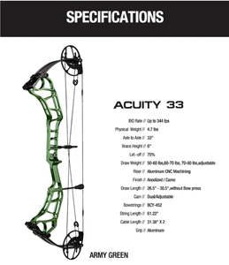 Topoint: Topoint - ACUITY 33" Compound Bow (2 weeks delivery)