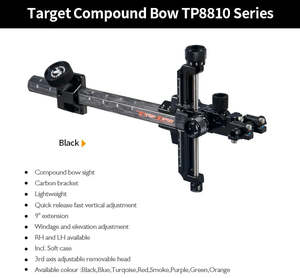 Compound Sight Scope Lens: Topoint Carbon Compound Bow Sight TP8810 Micro adjustable*