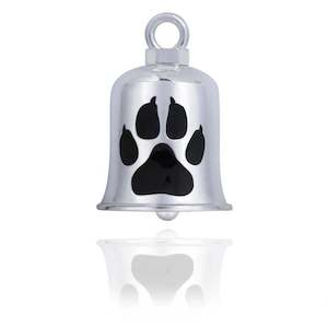 Harley Ride Bells 1: srb0019 RIDE BELL SILVER W BLACK PAW srb0019