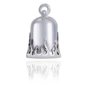 srb0011 RIDE BELL SILVER W SILVER FLAMES srb0011