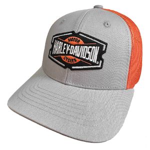 Mens And Womens Hats And Caps: brvc0146 Harley HD CAP VITAL GRAY/ORG brvc0146