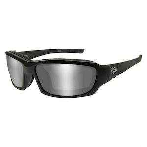 hdgem07 HARLEY Mens GEM Sunglasses Silver Flash Lenses & Gloss Black Frames hdgem07