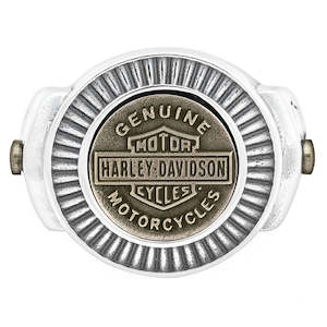 hsr0045 HARLEY Mens Gold Toned Bar & Shield Ring Stainless Steel HSR0045