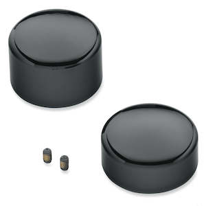 Axle Covers: 43422-09 Harley Gloss Black Rear Axle Nut Covers 43422-09