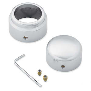 Axle Covers: 43000111 Harley Rear Axle Nut Covers - Satin Chrome 43000111