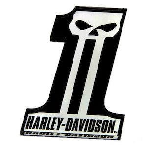 Harley Magnets And Collectors Coins: sa8004965 HARLEY Cut-Out Number One Skull Logo Hard Acrylic Magnet - 3.25 x 2 in. sa8004965