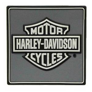 Harley Magnets And Collectors Coins: sa8003586 HARLEY Gray & Black Bar & Shield Logo Mile-Tile Rubber Magnet sa8003586
