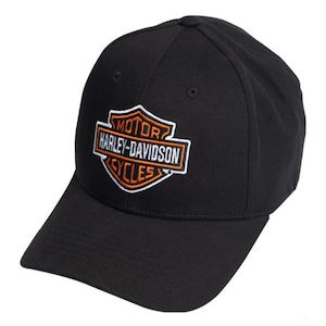 Mens And Womens Hats And Caps: BRVC0019 HD CAP CLASSIC Bar and Shield CURVED BILL STRETCH FIT  BLACK  brvc0019