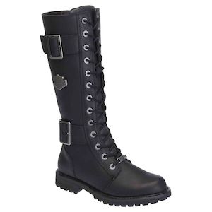 Womens Harley Boots And Footwear: Harley wo-d87082 Harley Women's Belhaven Knee-Hi Black or Brown Leather Boots. D87082