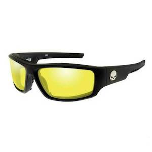 habfl11 HARLEY Mens Baffle Sunglasses Yellow Lenses & Matte Black Frames habfl11