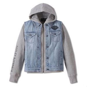 97538-23vw Harley 97538-23VW WOMEN`S KICKSTART 3-IN-1 INDIGO DENIM JACKET