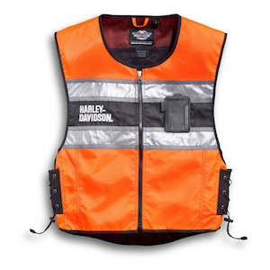 Harley MEN`S HI-VIS VEST - HI-VIS ORANGE