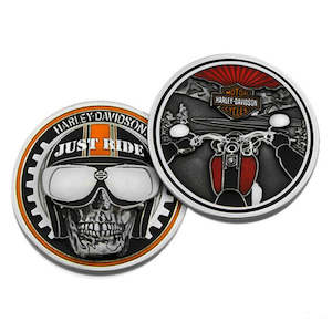 Harley Davidson Pins: sa8003371 Harley HD COIN JUST RIDE 1.75`` sa8003371 sa8003371