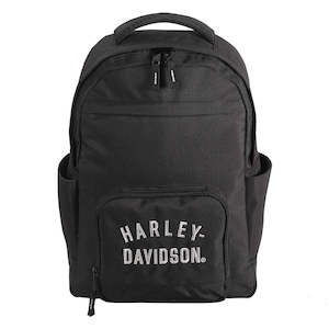 Harley Bags 1: ath90224 Harley Harley-Davidson Rugged Twill Water-Resistant Polyester Backpack - Black ath90224