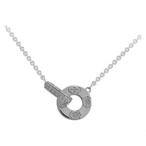 hdn0500 MOD B&AMP;S CIRQUE INTERLOCK BLING NECKLACE hdn0500