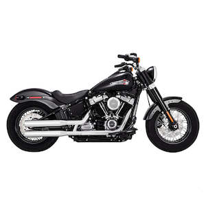 Milwaukee Eight Family Collection: V16312 VANCE & HINES CHROME ELIMINATOR 300 SLIP-ON MUFFLERS - 16312 FOR 2018-2024 HARLEY-DAVIDSON SOFTAIL V16312