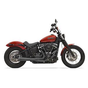 Aftermarket Milwaukee 8 Softail Family: BASSANI ROAD RAGE 2 INTO 1 EXHAUST SYSTEM IN BLACK FINISH FOR 2018-2023 FXFB, FXBB, FXLR, FLSL, FXST MODELS (1S72RB)