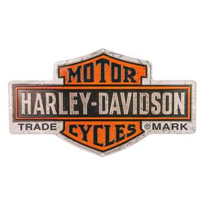 Harley Official Licenced: hdl-15526 HARLEY® Embossed Tin Sign, Nostalgic Bar and ; Shield Logo, 18 x 10.5 inches hdl-15526