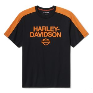 Mens Harley Leisure Wear: Harley TEE-KNITBLACKORANGE COLORBLO 96720-25VM