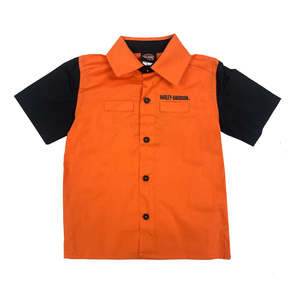 Baby And Kids: s108-3513-5 Harley KIDS LTL BOY POPLIN SHIRT ORG Fits 5/6 yr s108-3513-5 s108-3513-5