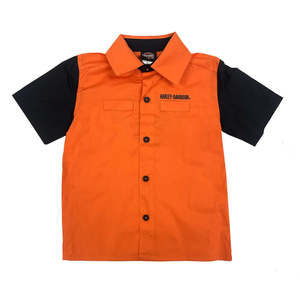 s108-3513-6 Harley KIDS LTL BOY POPLIN SHIRT ORG Fits 6/7 yr s108-3513-6 s108-3513-6