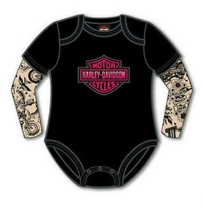 Baby And Kids: s300-0153-6 Harley KIDS GIRL TATTOO CREEPER BLK Fits 6-9 mths s300-0153-6 s300-0153-6