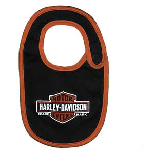 s705-9309 Harley KIDS NB BOY 2 PK BIBS ORG/BLK s705-9309 s705-9309