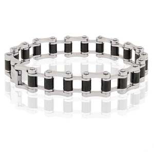 shb0069-8 Harley BRACELET STEEL AND BLACK SINGLE BIKE CHAIN shb0069-8 shb0069-8