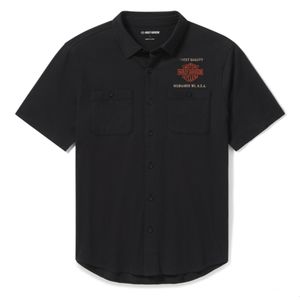 Mens Harley Leisure Wear: Harley SHIRT-KNITBLACK 96616-25VM