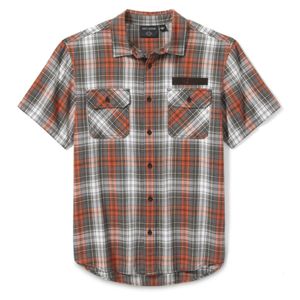Harley 96738-25VM MEN'S BLOCK FONT YARN DYED PLAID SHIRT