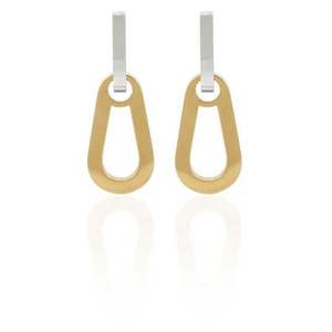 she0057 Harley EARRINGS DOUBLE CARABINER HOOP 2 TONED S/S she0057 she0057