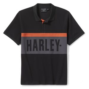 Harley POLO-KNITBLACKGREY COLORBLOC 96796-25VM