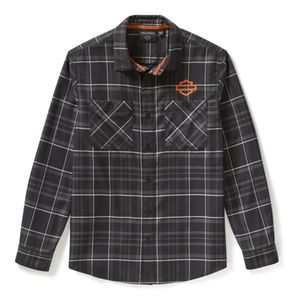 Harley SHIRT-WOVENBLACKOFF WHITE PL 96810-25VM