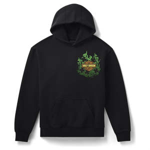 Mens Harley Leisure Wear: Harley HOODIE-KNITFEELING LUCKYBLAC 96384-26VM