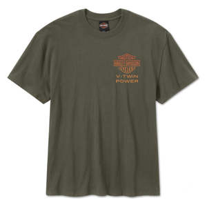 Mens Harley Leisure Wear: Harley TEE-KNITENGINE TWINSGREEN 96748-26VM
