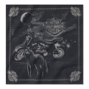 Mens Accessories: Harley BANDANA-WOVENBLACK 97776-25VX