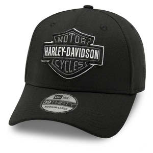 Mens Accessories: Harley 99421-20VM TONAL LOGO FITTED 39THIRTY BASEBALL HAT