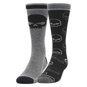 d3448-001l Harley SOCK 2 PK WILLIE G CREW BLK/GRY LRG d3448-001l d3448-001l
