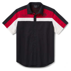 Mens Harley Leisure Wear: Harley SHIRT-WOVENREDBLACK 96297-26VM