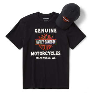 Harley 96284-26VM MEN'S BAR &AMP; SHIELD HAT &AMP; TEE GIFT SET